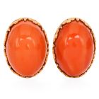 Mario Buccellati Coral Vintage 1960s 18K Gold Oval Statement Earrings-Dover Jewelry