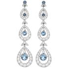 Tiffany & Co. Aquamarine Diamond Platinum Dangle Drop Earrings-Dover Jewelry