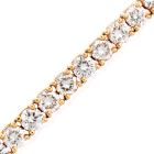 Classic 6.70cts Round Cut Diamond 18K Gold Tennis Line Bracelet