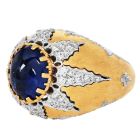 Buccellati Cabochon Sapphire Diamond 18K Gold Cocktail Ring |Doverjewelry|