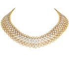 Estate 5.36carats Diamond 18K Gold Mesh Choker Statement Necklace-Dover Jewelry