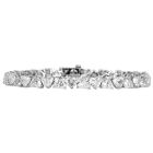 Classic 12.54cttw Heart Cut Diamond 18K White Gold Tennis Bracelet