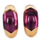 Estate BVLGARI Pink Tourmaline Cabochon 18K Gold Clip-On Earrings|Dover Jewelry|