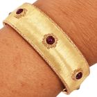 Vintage Buccellati 4.00cts Ruby 18K Gold Open Cuff Wide Bracelet|Dover Jewelry|