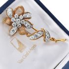 Van Cleef & Arpels 3.5 carats Diamond 18K Gold Flower Lapel Brooch