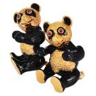 Vintage 18K Yellow Gold Black Enamel Dancing Bear Brooch|Dover Jewelry|