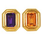 Tiffany & Co. Paloma Picasso Amethyst Citrine 18K Gold Statement Earrings|Dover Jewelry|