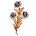 Mario Buccellati Antique 18K Two-Tone Sapphire Flower Brooch |Dover Jewelry|