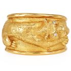 Vintage Diamond Panther 18K Gold Wide Cuff Bracelet|Dover Jewelry|