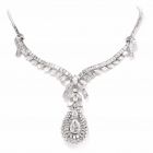 Celebrity 33.01cttw Baguettes Pear Diamond Platinum Drop Necklace|Dover Jewelry|