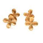  Angela Cummings 1980s Yellow Gold  Clip-on Flower Earrings