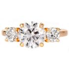 GIA 2.03cts J VVS2 14K Yellow Gold Three Stone Classic Engagement Ring|Dover Jewelry|