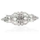 Antique Art Deco Diamond Pearl Platinum Double Clip Brooch Pin