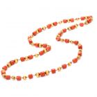 Vintage Red Coral 32 Inch 10K Strand Necklace