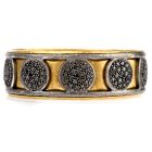 Vintage Durhan Black Diamond 24K/Silver Wide Bangle Bracelet