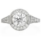 Estate  2.03carats Diamond Platinum Halo Accent Engagement Ring 