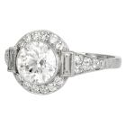 Estate  2.03carats Diamond Platinum Halo Accent Engagement Ring  ||Dover Jewelry|