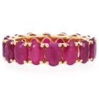 Estate 9.39cttw Ruby 18K Gold Oval Cut Eternity Band Ring-Dover Jewelry