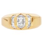 Estate 2.50cts Diamond 18K Gold Dome Edged Men's Engagement Ring|Dover Jewelry|