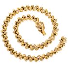 Estate 3.30cts Diamond 18K Gold Braided Link Statement Chain Necklace