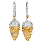 Estate Hubert Diamond 14K Gold Fancy Spiked Cone Dangle Drop Earrings|Dover Jewelry|