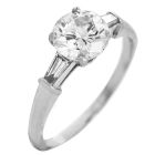 Bvlgari GIA 1.50carat Diamond Platinum Three Stone Engagement Ring -Dover Jewelry