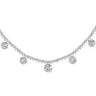 Modern 11.00carats Diamond Drop 18K White Gold Choker Tennis Necklace|Dover Jewelry|