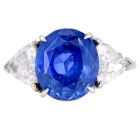 GIA No Heat Sri Lanka Sapphire 5.44cts Diamond Platinum Engagement Ring|DoverJewelry|