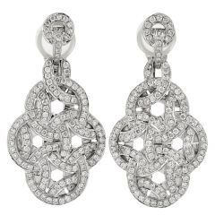 2.32ct Diamond 18K Gold Elegant Dangle Drop Earrings