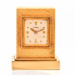 CARTIER Vintage 14K Gold Miniature Traveling Clock