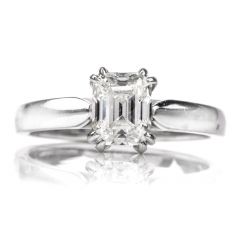 dover jewelry GIA 1.14 Emerald-Cut Diamond I-VS1 Solitaire Engagement Gold Ring