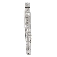 Vintage Lucien Piccard Diamond Platinum Baguette Diamond Cocktail Watch