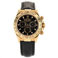 Rolex Daytona Cosmograph Black Ref 116518 18K Yellow Gold 40 mm  Watch