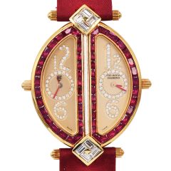 The Royal Diamond Lady Double Diamond Ruby 18K Watch|Dover jewelry|