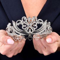 Antique French Diamond Platinum Floral Wedding Tiara |Dover Jewelry|