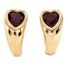 Piaget Red Garnet 18K Gold Heat Clip On Earrings