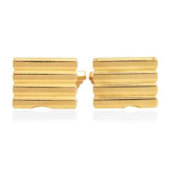 Cartier Vintage 18K Yellow Gold Four Bar Textured Tuxedo Cufflinks