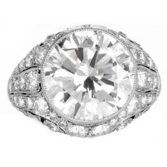 Antique Deco 7.96 carat Diamond Platinum Engagement Ring|Doverjewelry|