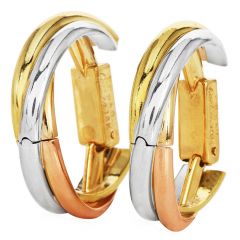 Elegant Cartier 1980's Trinity Style Cufflinks 18 Karat Gold 