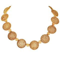 Buccellati Filidoro 18K Gold Flower Filigree Link Necklace 