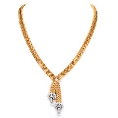 Marchak Paris 5.43cttw Diamond Fancy Lariat Gold Necklace