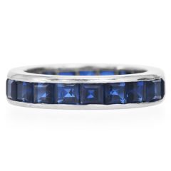 Vintage Oscar Heyman 3.80 carat Sapphire Platinum Eternity Band Ring |DoverJewelry|