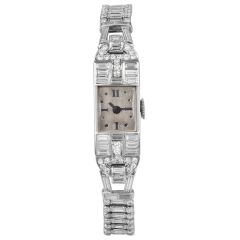 Antique Platinum 5.90cts Diamond Bracelet Ladies Watch|Dover Jewelry|