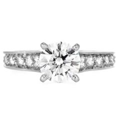 Cartier  French 1.77 Carat Diamond Engagement 1895 collection Platinum Ring