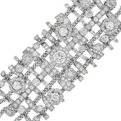 Estate Tweed de Chanel 10.0cts Diamond 18K Gold Wrap Bracelet |Dover Jewelry|