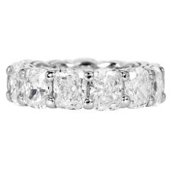 GIA 10.40cttw Cushion Cut Diamond Platinum Eternity Band|Dover Jewelry|