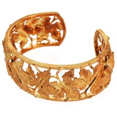 Federico Buccellati Vintage 18K Gold Maple Leaf Cuff Bracelet|Dover Jewelry|