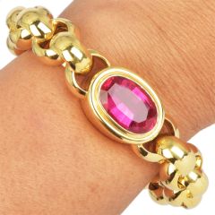 Tiffany & Co. Paloma Picasso Pink Tourmaline 18K Gold Statement Bracelet|Dover Jewelry|