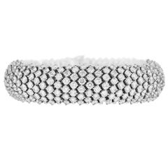 French 40.00 carats Diamond Platinum Wide Tennis Wrap Bracelet|Dover Jewelry|