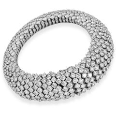 Luxurious 40.00 carat Diamond Platinum Wide Wrap Bracelet|Dover Jewelry|